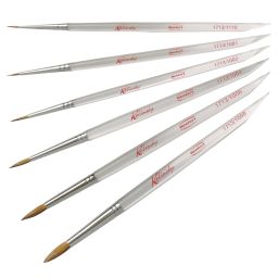 Kolinsky keramiekpenseel set maten 1, 2, 4, 6, 8, 1/0