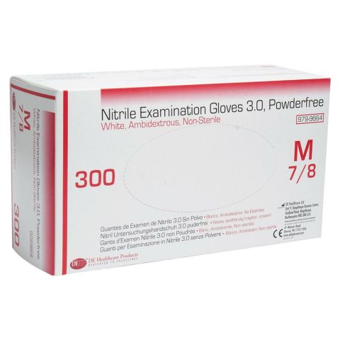 Gants en nitrile non poudrés L blanc (300)