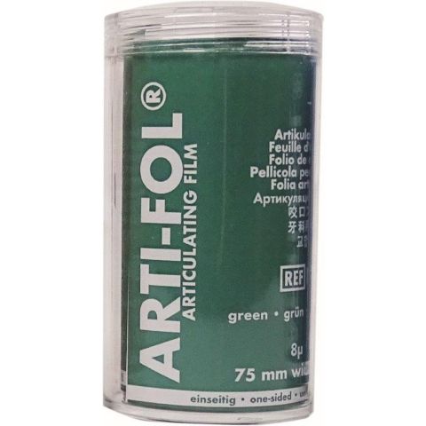 Arti-Fol articulatiefolie 75 mm x 20 m groen enkelzijdig 8 µm strips