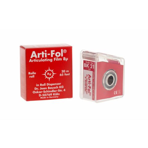 BK21 Arti-Fol articulatiefolie enkelzijdig 22 mm x 20 m rood 8 µm 